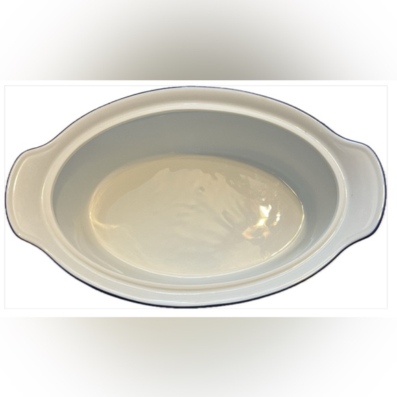 Mitterteich Bavaria Casserole Dish White Trimmed In Blue - Picture 3 of 9